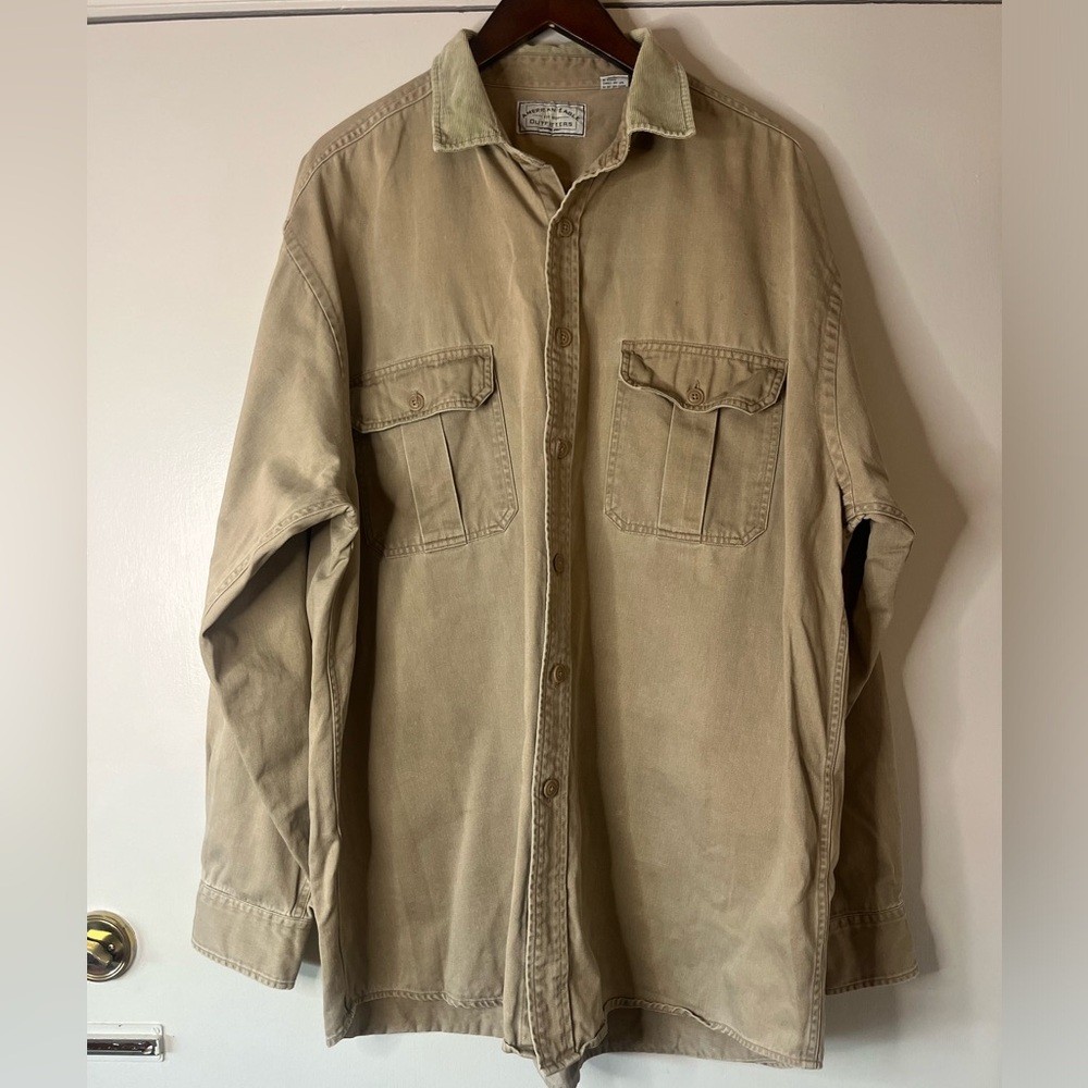 Vintage 90s American Eagle Outfitters tan work shirt button up unisex